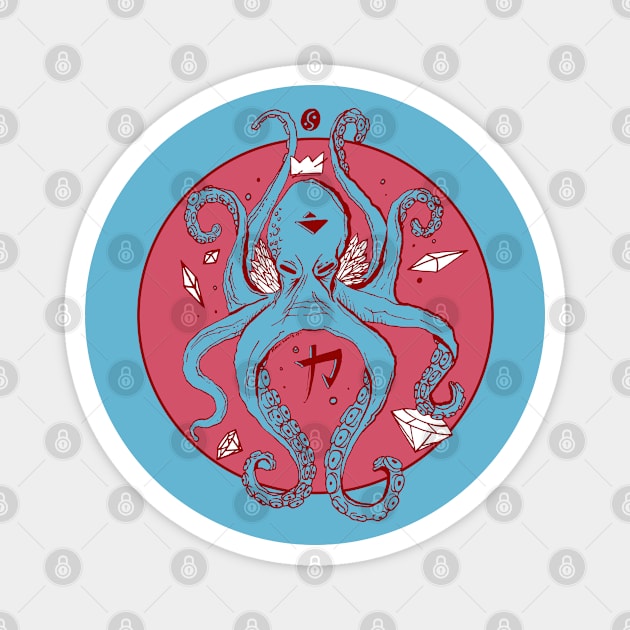 Pastel Tones Crown Octopus Magnet by kenallouis
